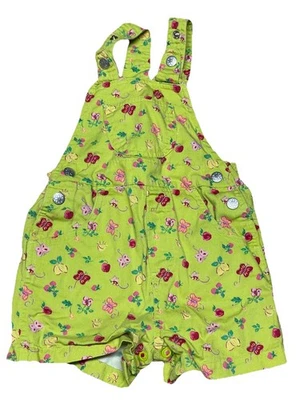 Bermuda macacão vintage anos 90 frutas 18M Vestbak floral borboleta macacão - Imagem 1 de 4