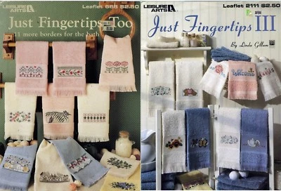 Just Fingertips one Too & III Cross Stitch Leaflet  Leisure Arts 668, 2111 & 485 - Image 1 of 4