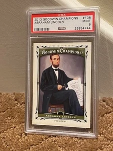 Tarjeta Goodwin Champions Abraham Lincoln 2013 PSA 9 #108 estuche limpio poco pop - Imagen 1 de 1