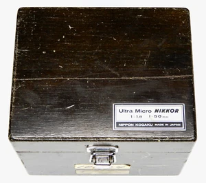 Nikon Wood Box for Ultra-Micro Nikkor 50mm f1.8 ......... Very Rare !! - Picture 1 of 9
