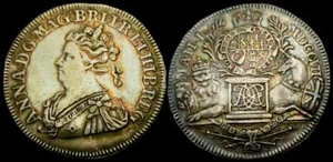 X022: 1707 Queen Anne Silver Medal: Union of England & Scotland - MI(ii) 296/110 - Picture 1 of 3