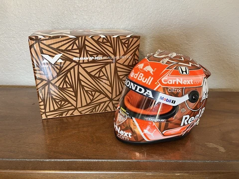 2021 World Champion Max Verstappen Belgium Spa 1:2 Scale Red Bull F1 Helmet Cover