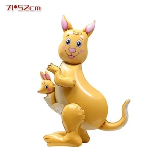 Kangaroo Balloon Large Standing Zoo Animal Birthday Party Decoration Self Seal - Picture 1 of 5