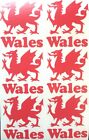 6 x Wales Welsh Dragon  Vinyl Decal sticker Car, Wall, Laptop, Glass, Bottle 