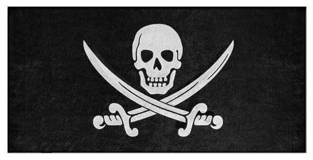 Nueva toalla de baño o playa CALICO JACK, calavera y sablete pirata símbolo Jolly Roger Foto 1 de 2