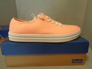 Sz 7 or 10 Keds Breezie Canvas Lace-up Sneakers NIB! New! Coral! Think Spring! - Picture 1 of 6