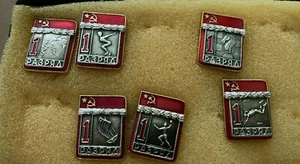 1 Original USSR pin different sport СССР спорт значки ho Разным спортом 1 разряд - Picture 1 of 3