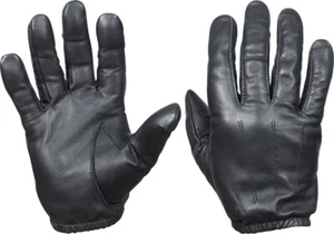 Black Leather Active Police & Security Duty Search Gloves - Picture 1 of 4