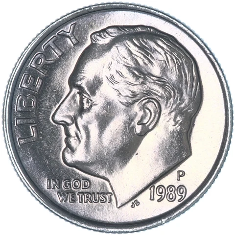 1989 P Roosevelt Dime BU US Coin Toned See Pics W182 Cover