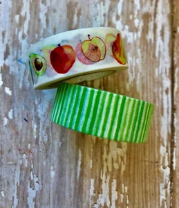 2 Rolls Watercolor Fruit Stripes Washi Tape Decorative Planner Supply  Craft - Picture 1 of 1