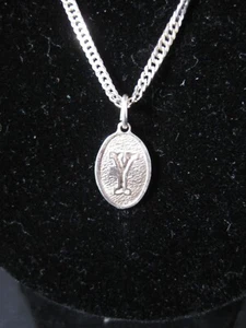 Vintage Genuine Italy 925 Sterling Silver Twisted Chain Necklace With Y Pendant - Picture 1 of 10