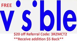 Visible Mobile promotion Referral Code 3RZMCT2, Get $20 Off + $5 **