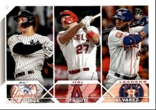 2023 Topps Baseball Cards AL HRs Leaders (Aaron Judge/Mike Trout/Yordan Alvarez)