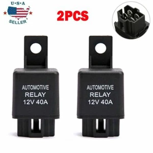 2x DC 12V 40A 40 AMP Auto KFZ Van Boot Fahrrad 4 Pin SPST Alarm Relais USA - Bild 1 von 8