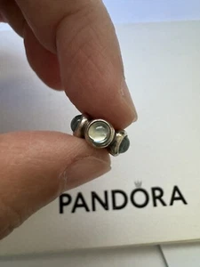 Never worn Pandora Sterling Silver Cabochon Topaz Teardrop SpacerCharm 790538BTP - Picture 1 of 8