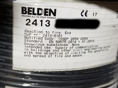 Cable de red Belden 2413 23/4P mejorado CAT6+ UTP DataTwist negro plenum/100 pies Foto 1 de 4