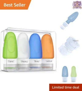 Travel Bottles Silicone 1 oz Leak Proof 4 Pack TSA Approved Toiletries Kit - Picture 1 of 10