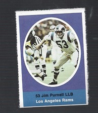 1972 Sunoco stamp Jim Purnell (Los Angeles Rams)