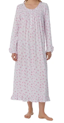 Nwt $72 Eileen West ROSEBUDS Pointelle SOFT Modal Long Sleeve Ballet Nightgown S - Image 1 of 4