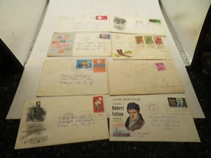 Lot of 8 Vintage Envelopes Stamped 3 FIRST DAY 5 STAMPED ENV 50-60'S - Picture 1 of 9