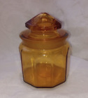 Vintage LE SMITH panneau ambre cartouche en verre pharmacie 5 1/2"