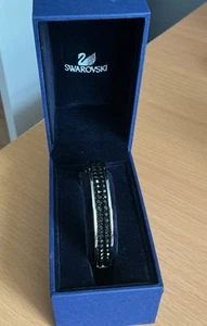 Genuine Swarovski opening Black /Cuff Bracelet / Boxed / - Picture 1 of 14