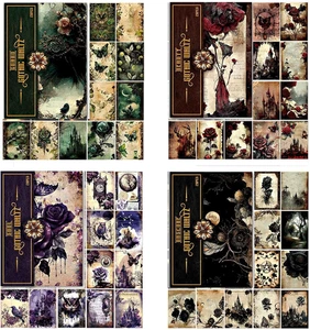 80 Sheets Gothic Scrapbook Paper for Scrapbook Kit, Vintage Ephemera for Junk Jo - Picture 1 of 9