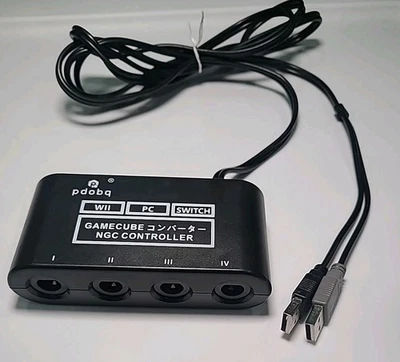 GC HS-WU025 Controller Adapter Adapter 4 Way For Wii-U- PC USB Switch - Image 1 of 4
