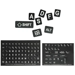 The Keyboard Company 117 0097 Large Print Keyboard Stickers- Black-white - Picture 1 of 1