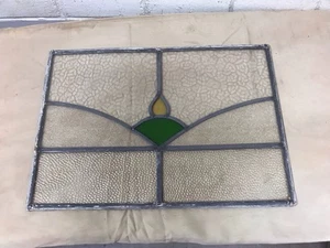 ANTIQUE VINTAGE STAINED LEAD GLASS PANEL WINDOW 19 1/2”X 13 3/4” TRANSOM - Picture 1 of 20
