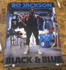 Bo Jackson Black And Blue 1989 Very Rare Sizing 10x6.5in Costacos NFL MLB poster - Picture 1 of 15