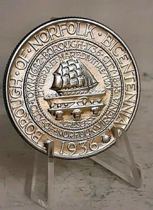 1936 - NORFOLK COMMEMORATIVE SILVER 50C PIECE HALF DOLLAR RAW UNCIRCULATED COIN - Picture 1 of 2