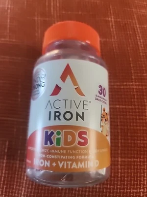 Suplemento de hierro para niños 30ct - Masticables suaves con vitamina D para energía e inmunidad Foto 1 de 3