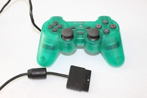 Sony PlayStation PS2 Emerald Green DualShock Analog Controller SCPH-10010 Tested - Picture 1 of 4