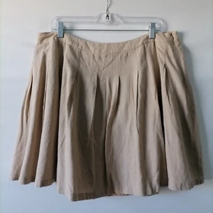 Forever 21 Womens Beige Side Zip Fashionable Short Pleated Skirt Plus Size 1X - Picture 1 of 11