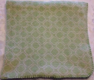 Rare 30" Squares Green White Cream Disney Baby Security Blanket LOVEY HTF - Picture 1 of 4