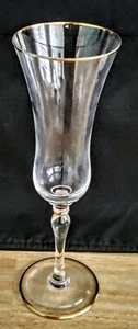CHRISTIAN DIOR TRIOMPHE Gold Trim Crystal Champagne Flute-Signed RETIRED - Picture 1 of 5
