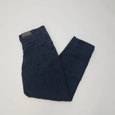 80s Vintage Dark Wash Denim Blue Jeans by Gitano Large Size 10 Ankle Short 31x27 - Image 1 of 4