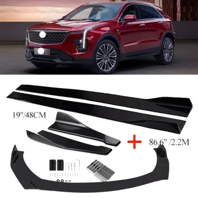 For Cadillac XT4 XT5 XT6 Front Bumper Lip Spoiler Splitter 86.6" Side Skirt Foto 1 de 4