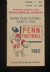 1965 Penn Football Schedule University of Pennsylvania Franklin Philadelphia PA