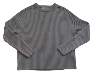 Vtg J Crew Gray Heavyweight Knit Ribbed Pullover Crew Neck Sweater Mens Size XXL - Picture 1 of 4