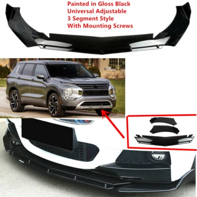 Add-on Universal Fit For Mitsubishi Outlander 2022+ Front Bumper Lip Spoiler ABS Foto 1 de 4