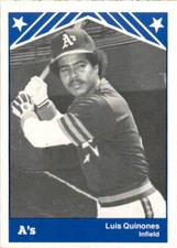 1983 Albany-Colonie A's TCMA 14 Luis Quinones Ponce Puerto Rico PR Baseball Card