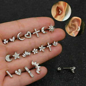 Zircon Stone Cartilage Earring Conch Tragus Helix Cartilage Piercing Ear Stud