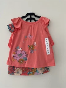 Carters Girls 4 Piece Set Pajamas Flowers Butterfly, Size 5T NWT - Picture 1 of 9