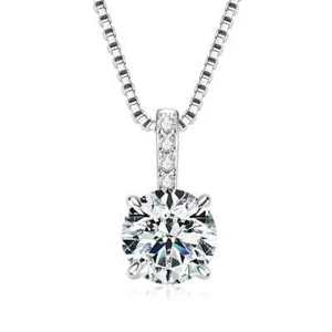 1ct Lab Created Necklace VS1 D Colour Excellent Cut 18K Gold Diamond Test Pass - Picture 1 of 8