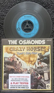 The Osmonds – Crazy Horses 7'' Vinyl 1972 IMPORT CLEANED/TESTED EX+ VIDEO CLIP - Imagen 1 de 8