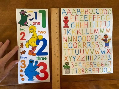 2 hojas de pegatinas Plaza Sésamo (alfabeto crayón y contando en grande) Foto 1 de 4