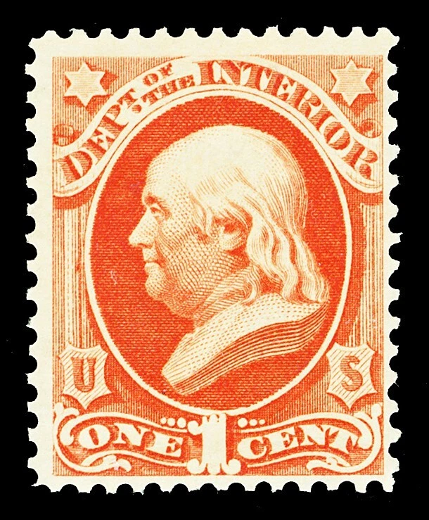 Scott O15 1873 1c Interior Dept Official Mint F-VF OG LH Cat $75 - Image 1 of 1