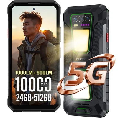 OUKITEL WP58 Pro 5G Outdoor Handy 24GB+512GB 10000mAh Android 15 33W Smartphone - Bild 1 von 4